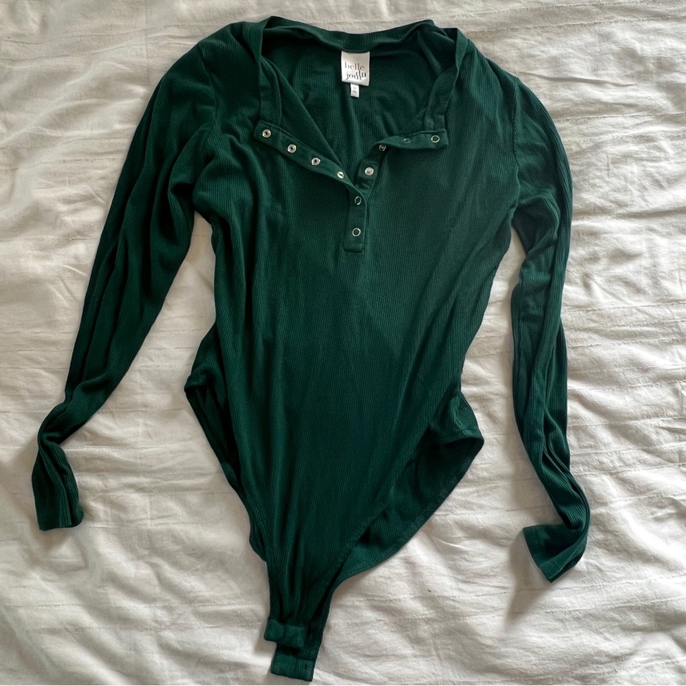 Belle Du Jour Green Snap Bodysuit